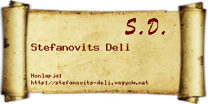 Stefanovits Deli névjegykártya